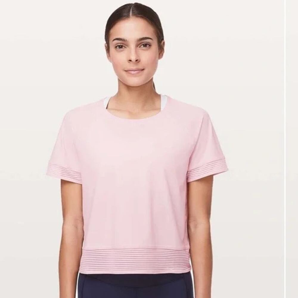 Lululemon Stripe In Stride Short Sleeve Pink - Picture 6 of 7